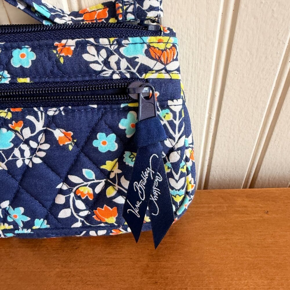 Vera Bradley Wristlet Clutch Chandelier Floral Blue Orange Yellow - Picture 3 of 7